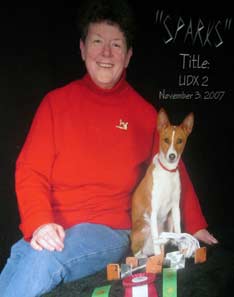 Basenji with owner