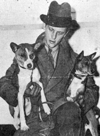 Bakuma of Blean (left) with Wallop, just arrived from England, held by B. Hamilton Rogers Jr.